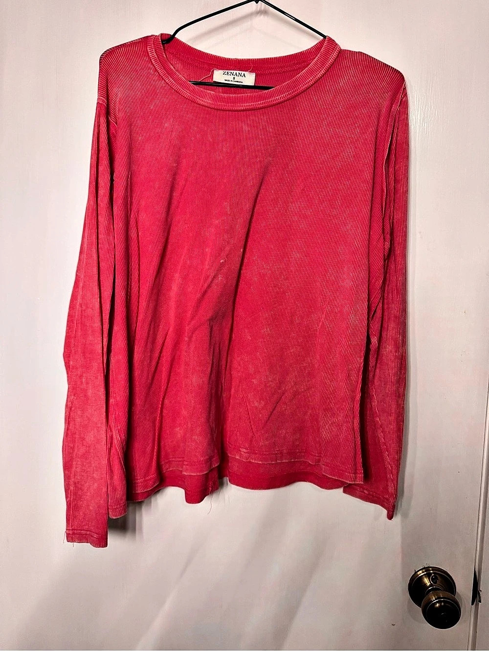 ZENANA Long Sleeve Top in Pink Size Small Like New